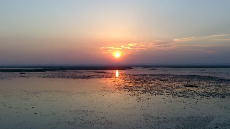 Sunset over the Baikka Beel wetland